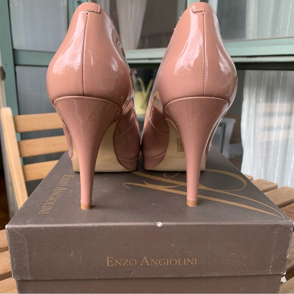BNIB Enzo Angiolini ‘Dixy’ Platform Heels Pinky Taupe Patent Leather Size 8.5 - Picture 3 of 4